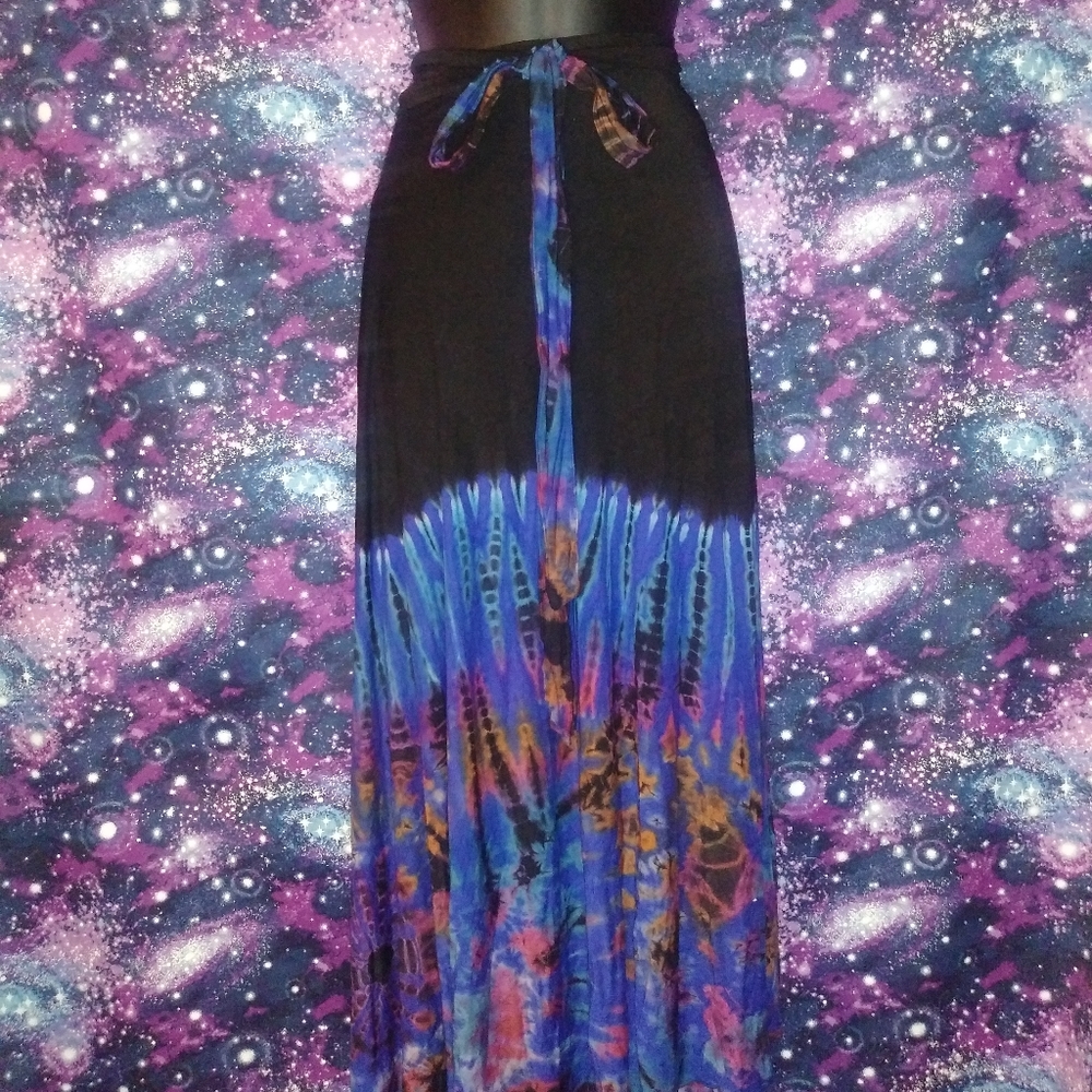 Kathmandu Imports Tie-Dye Tie Up Maxi Skirt - Picture 1 of 2